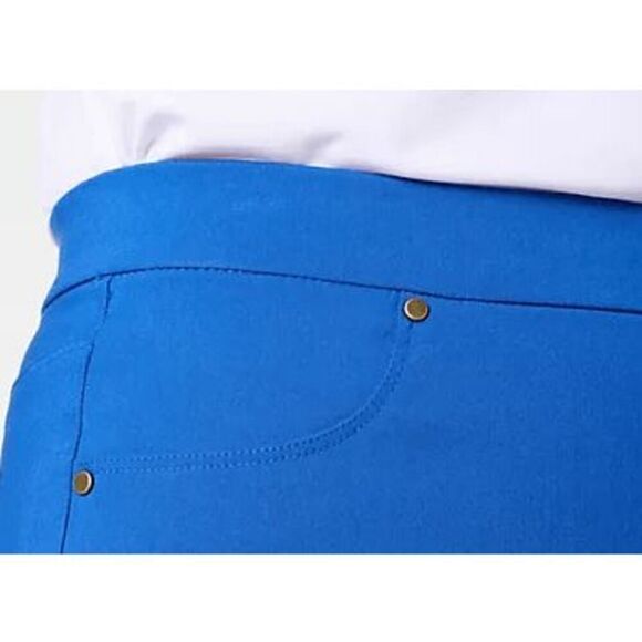 Susan Graver Womens Size 6 Regular Ultra Stretch Slim Leg Pants Navy Blue NWOT) - Picture 3 of 4